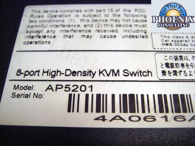 APC AP5201 5201 KVM Multi-Platform 8 Port Rack Switch