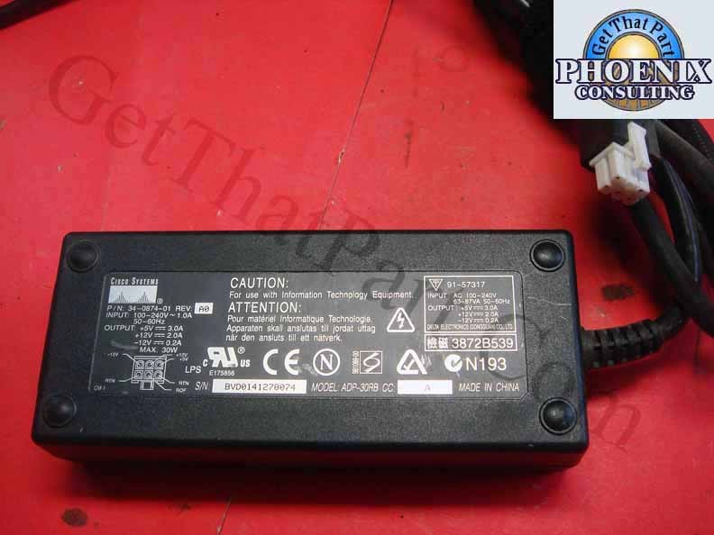 earthquake fascism feed Cisco 34-0874-01 ADP-30RB 5V 12V Pix Router Power Supply Adapter