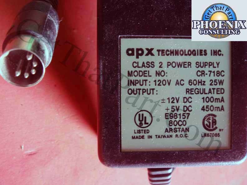 APX Technologies Class 2 Power Supply CR-718C