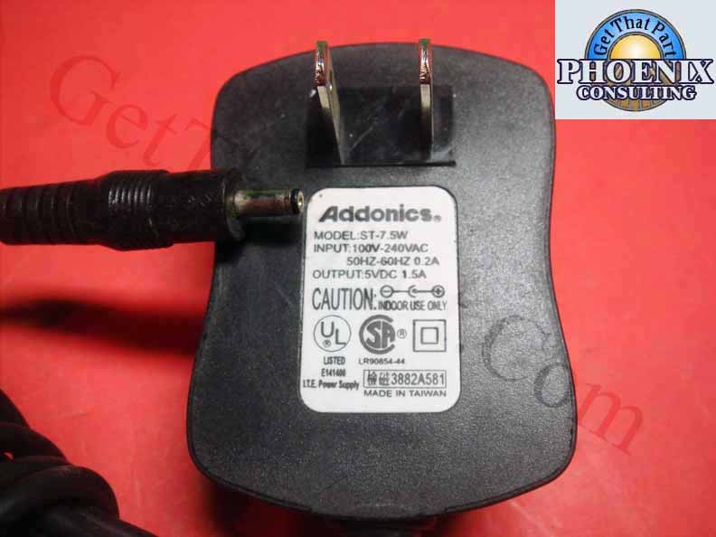 Addonics OEM ST-7.5W Power Adapter 1.5A 0.2A