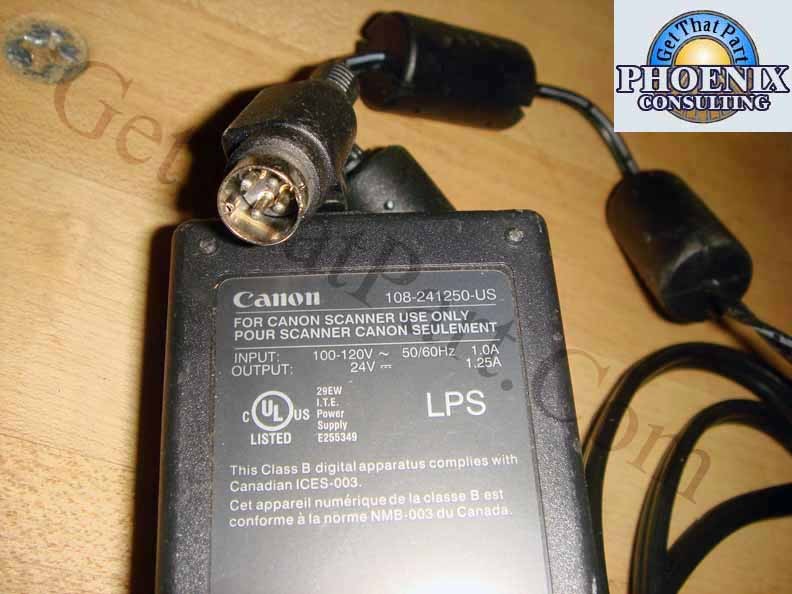 Canon DR-1210C DR1210C 108-241250 Power Supply Adapter