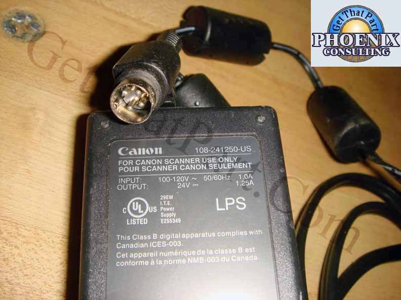 Canon DR-1210C DR1210C 108-241250 Power Supply Adapter