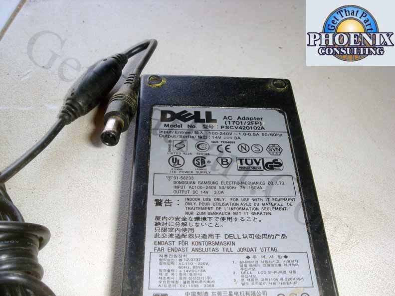 Dell PSCV420102A OEM 1701/1702FP Power Supply Adapter