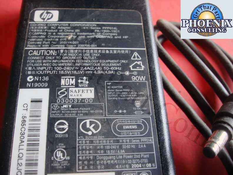 HP OEM 90W Power Adapter PA-1900-15C1 PPP014L
