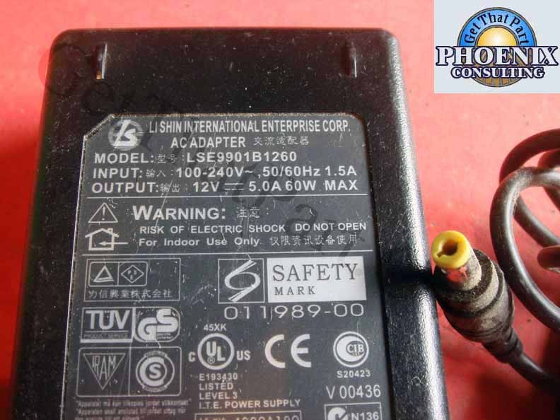 Viewsonic LSE9901B1260 Li Shin OEM V900 LCD 12V5A Power Supply Adapter