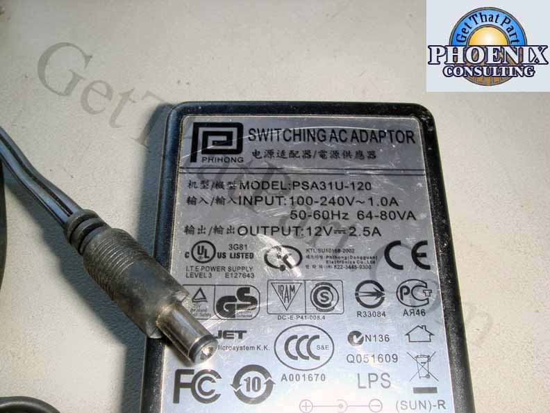 Phihong PSA31U-120 Switching Ac Adapter