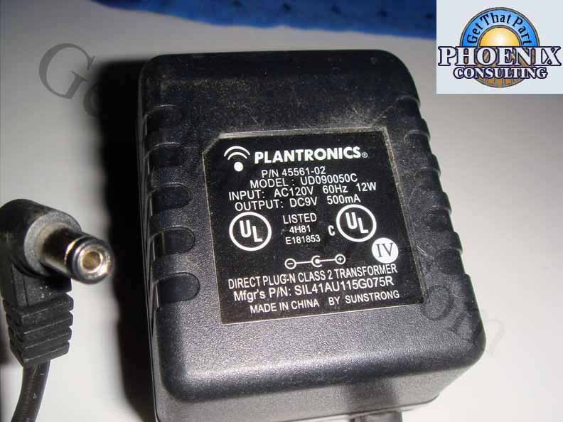 Plantronics 45561-02 OEM Power Adapter UD090050C