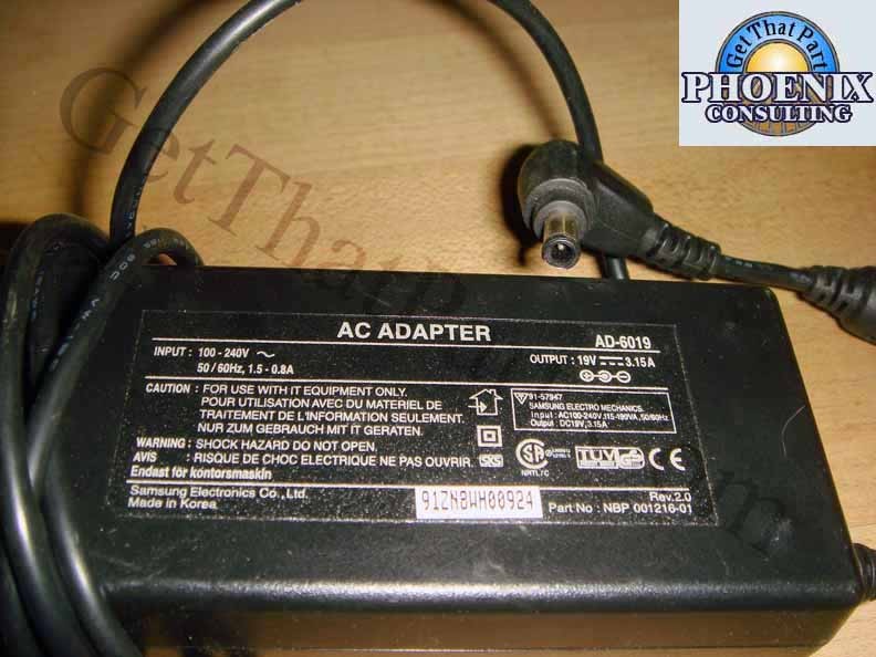Samsung AD6019 AD-6019 / 19V 3.15A AC Adapter