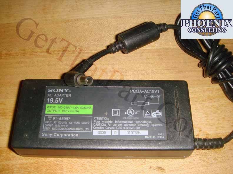 Sony PCGA-AC19V1 Laptop Power Adapter