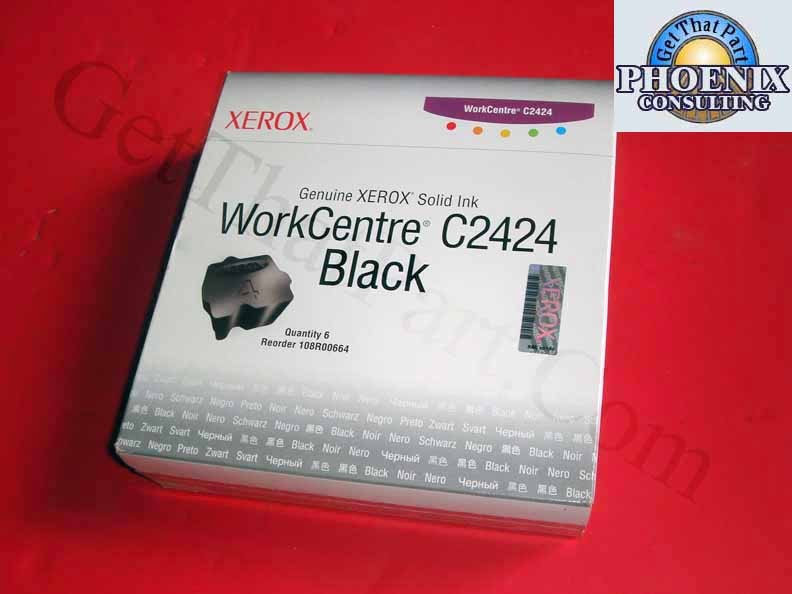 Xerox 108R00664 C2424 OEM Genuine Black Ink - Box of 6 NEW