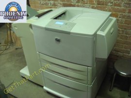 HP LaserJet 9050DN Q3723A Printer with C8531A Feeder & C8085 Finisher